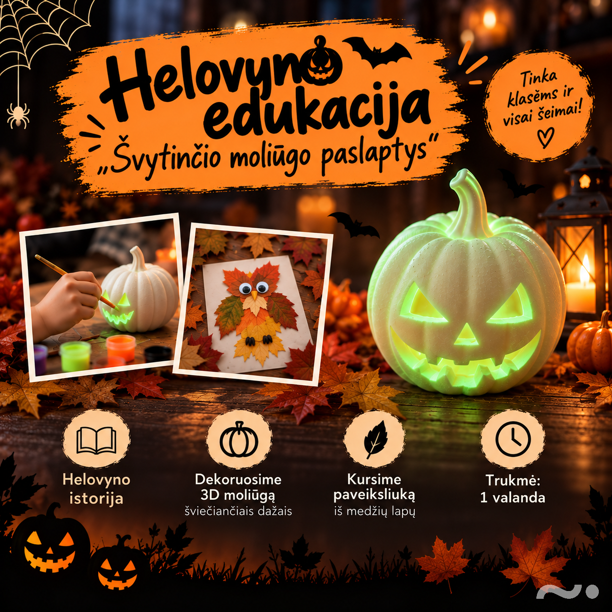 Helovyno edukacija ,,Švytinčio moliūgo paslaptys"